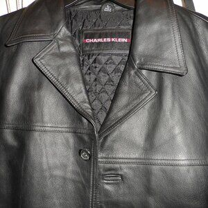 Mens Charles Klein Leather Jacket Size Large---